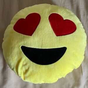 Heart Eyes Emoji Plush Pillow - Yellow